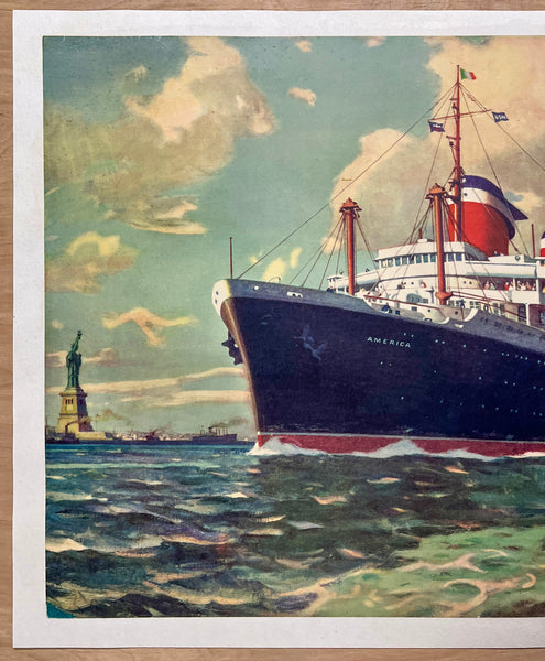 c.1940 SS American United States Lines Ocean Liner W.J. Aylward