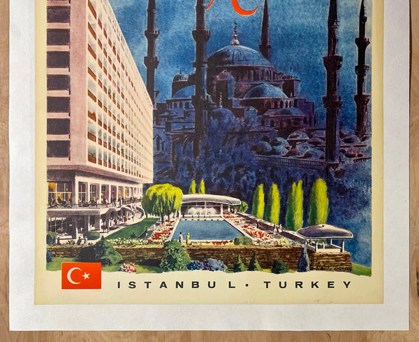 c.1955 Istanbul Hilton In the Land of the Blue Mosque Turkey