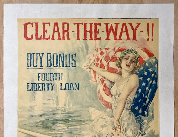 1918 Clear The Way Buy Bonds Fourth Liberty Loan by Howard Chandler Christy WWI