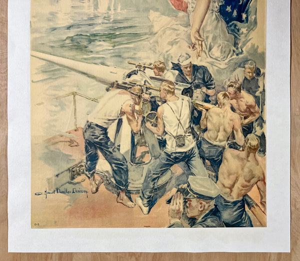 1918 Clear The Way Buy Bonds Fourth Liberty Loan by Howard Chandler Christy WWI