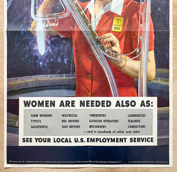 1943 The More Women At Work The Sooner We Win WWII Rosie the Riveter