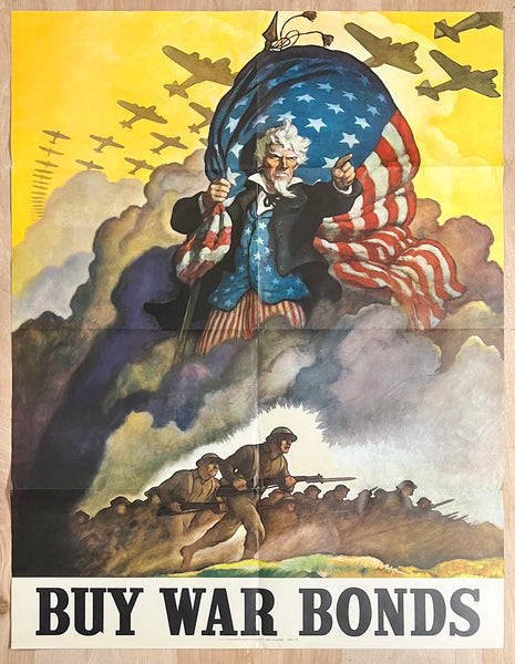 1942 Buy War Bonds by Newell Convers N.C. Wyeth Uncle Sam WWII