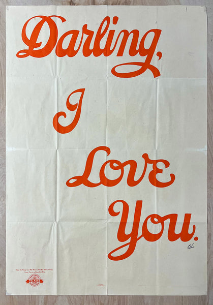 1936 Darling I Love You Texas Centennial Exposition Valentine Souvenir Poster