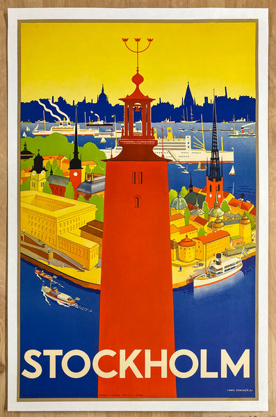 1936 Stockholm Sweden Iwar Donner City Hall Tower Art Deco