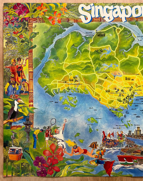 c.1980s Singapore Tourist Promotion Board Pictorial Map