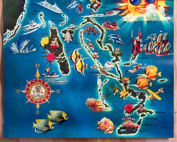 1990 The Commonwealth of Bahamas Pictorial Map