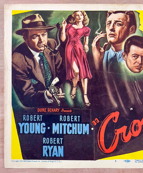 1947 Crossfire Title Lobby Card RKO Film Noir Movie