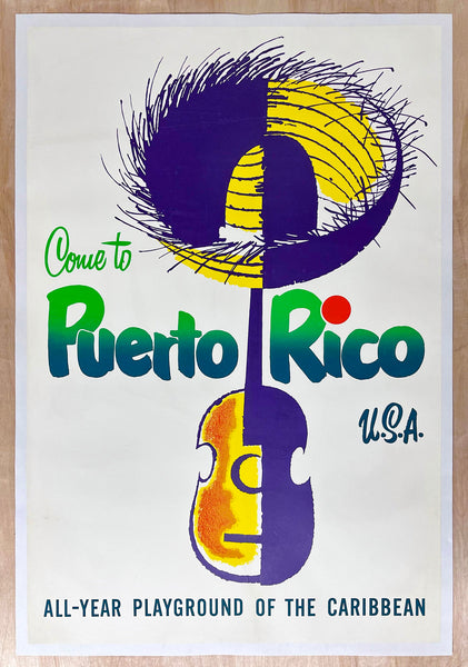 c.1950s Come to Puerto Rico USA All-Year Playground of the Caribbean