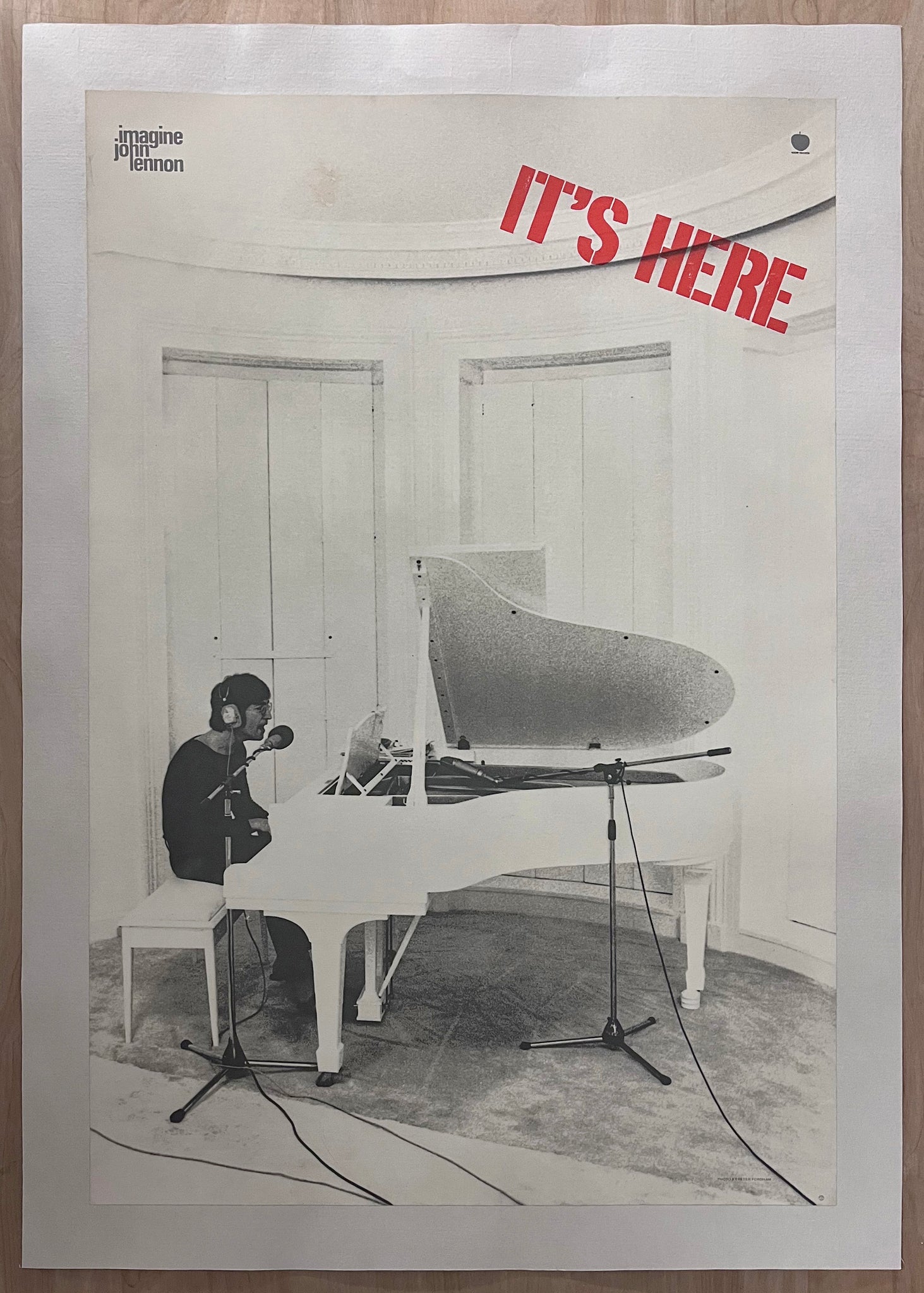 1971 John Lennon Imagine It's Here Apple Records Promo Poster