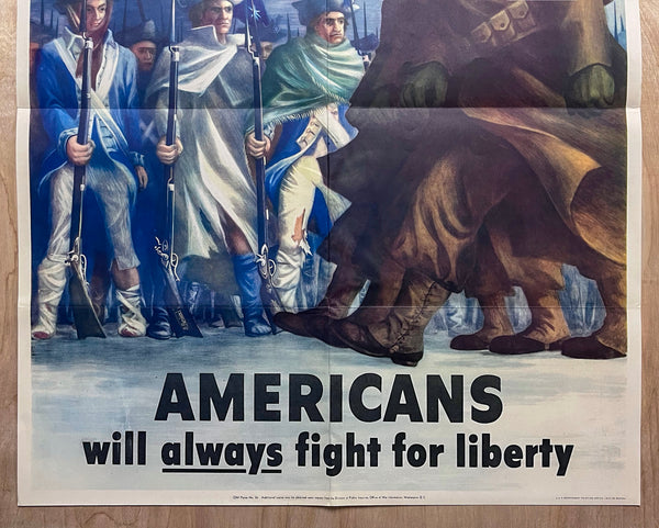1778-1943 Americans Will Always Fight For Liberty Poster Bernard Perlin Half Sheet