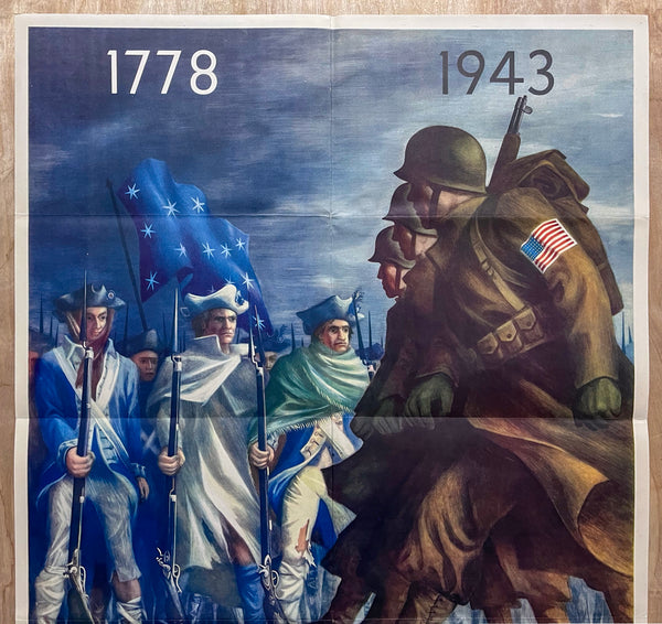 1778-1943 Americans Will Always Fight For Liberty Poster Bernard Perlin Half Sheet