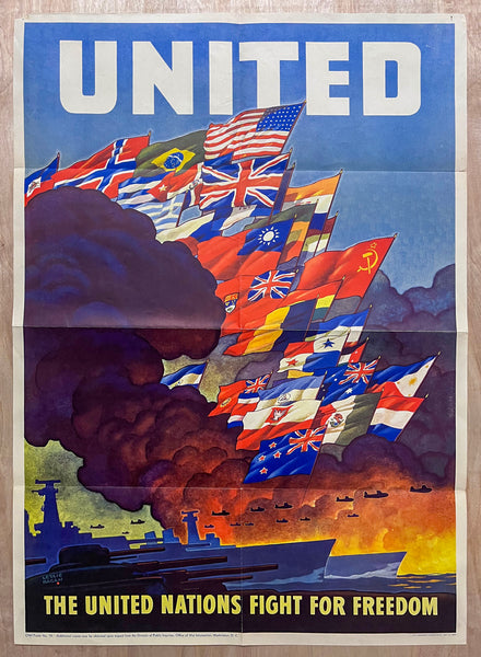 1943 The United Nations Fight For Freedom by Leslie Ragan WWII