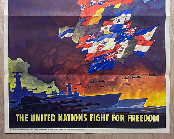 1943 The United Nations Fight For Freedom by Leslie Ragan WWII