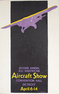 1929 Detroit | Second Annual All-American Aircraft Show - Golden Age Posters