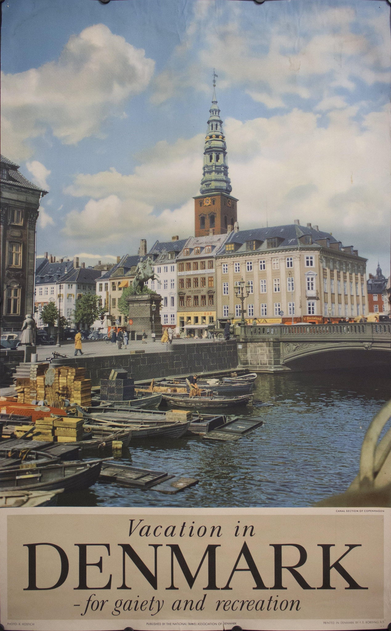 1953 Vacation in Denmark for Gaiety and Recreation - Golden Age Posters