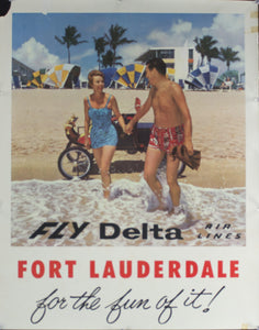 c. 1960 Fort Lauderdale For the Fun of It! | Fly Delta Air Lines - Golden Age Posters