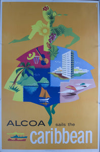 1958 ALCOA Sails the Caribbean by JAW - Golden Age Posters