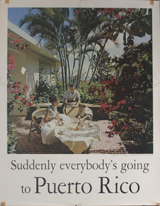 c. 1959 Suddenly everybody's going to Puerto Rico | Breakfast at El Rancho - Golden Age Posters