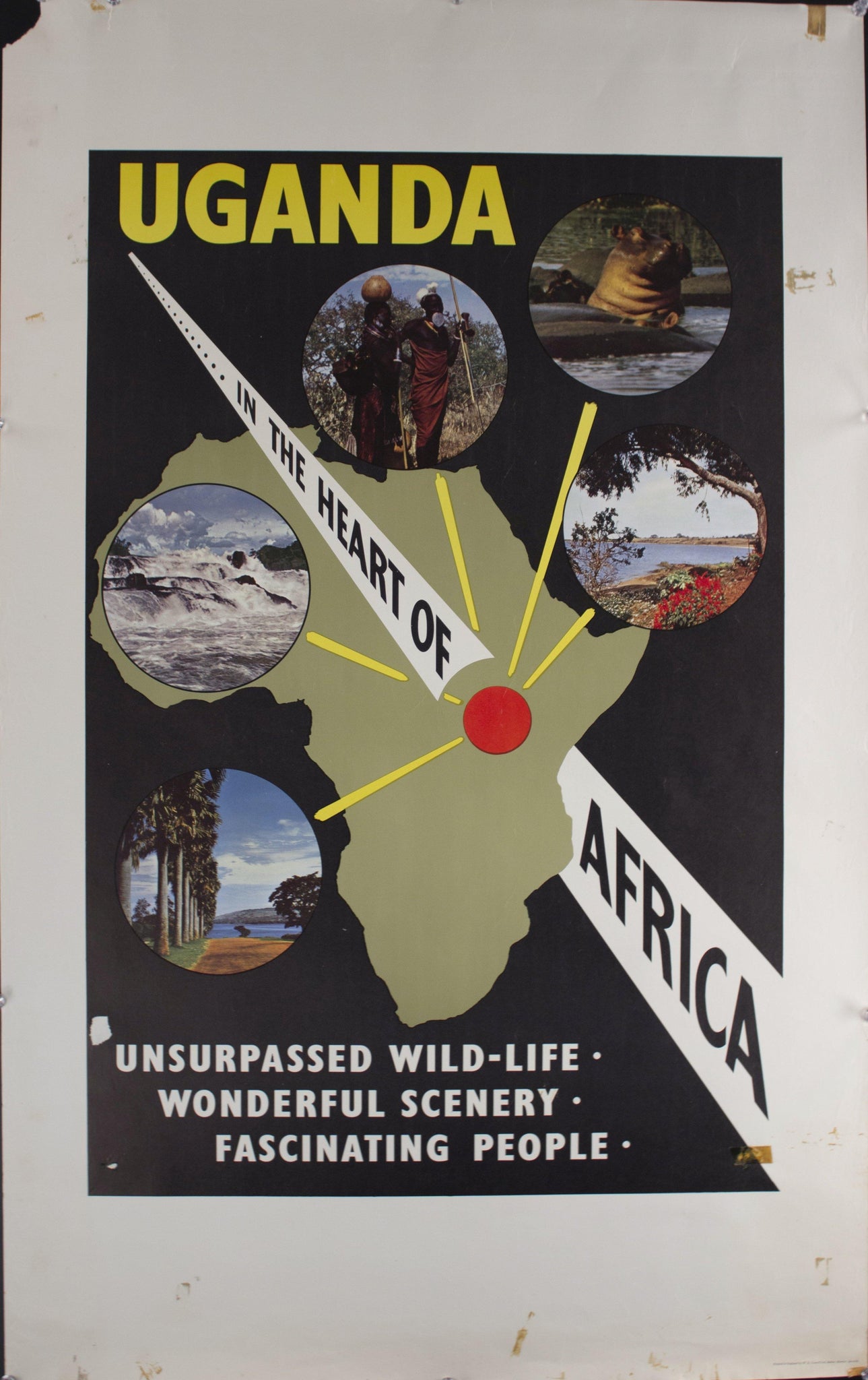 Uganda in the Heart of Africa | Unsurpassed Wild-Life Wonderful Scenery Fascinating People - Golden Age Posters