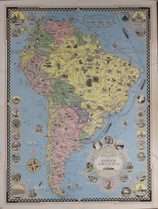 1942 Pictoral Map of South America - Golden Age Posters