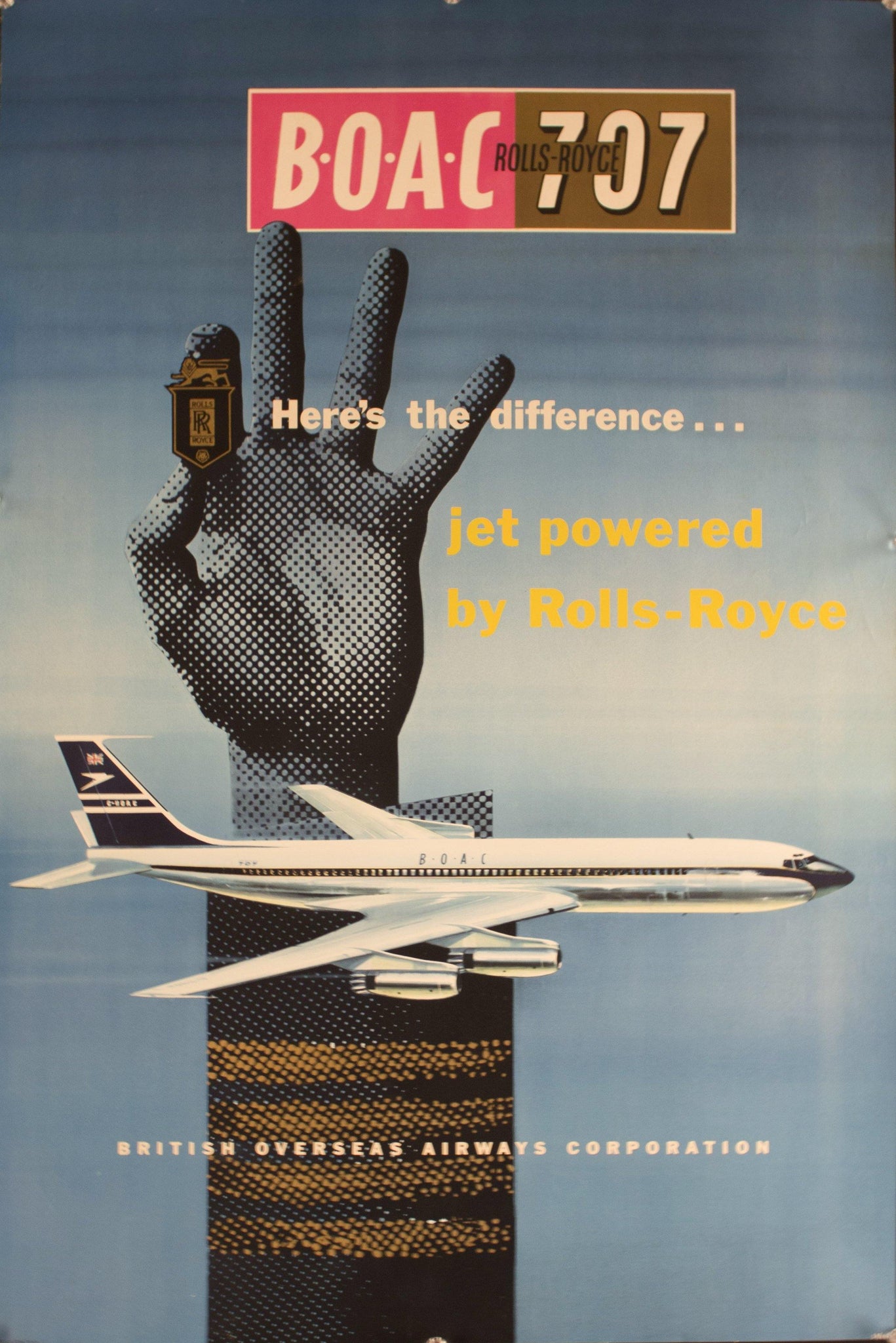 1959 Rolls-Royce BOAC 707 | Here's the difference…Jet Powered by Rolls-Royce - Golden Age Posters