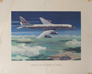 1959 Delta Airlines DC-8 Jetliner by Douglas - Golden Age Posters