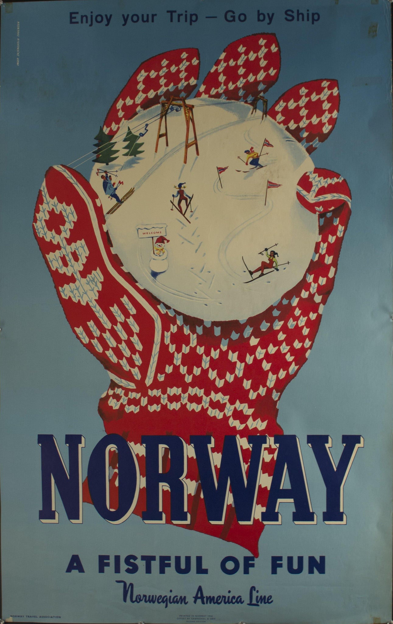 Norway | A Fistful of Fun | Norwegian American Line - Golden Age Posters
