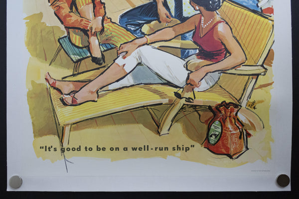 c.1959 It’s Good To Be On A Well-Run Ship by Rien Poortvliet Holland America Line - Golden Age Posters