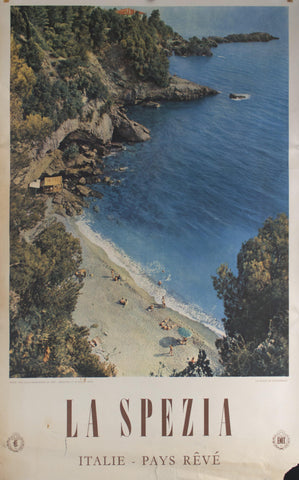 c. 1960 La Spezia | Italie | Pays Reve | La Plage De Fiascherino - Golden Age Posters