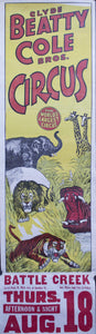 c. 1950 Clyde Beatty Cole Bros Circus | The World's Largest Circus | Level Park Animals - Golden Age Posters