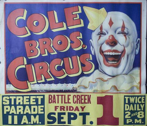 c. 1940 Cole Bros Circus | Battle Creek | Street Parade - Golden Age Posters