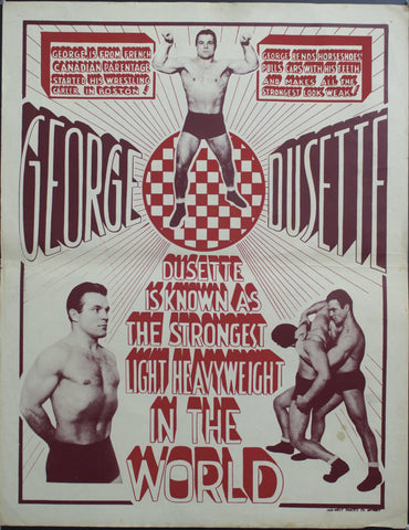 c. 1930 George Dusette | Dusette is Known As The Strongest Light Heavyweight in the World - Golden Age Posters