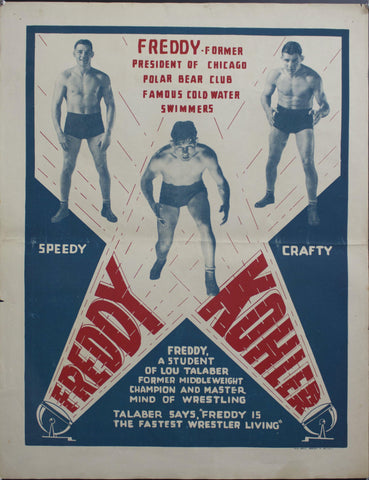 c. 1930 Freddy Kohler | Former President of Chicago Polar Bear Club Famous Cold Water Swimmers - Golden Age Posters
