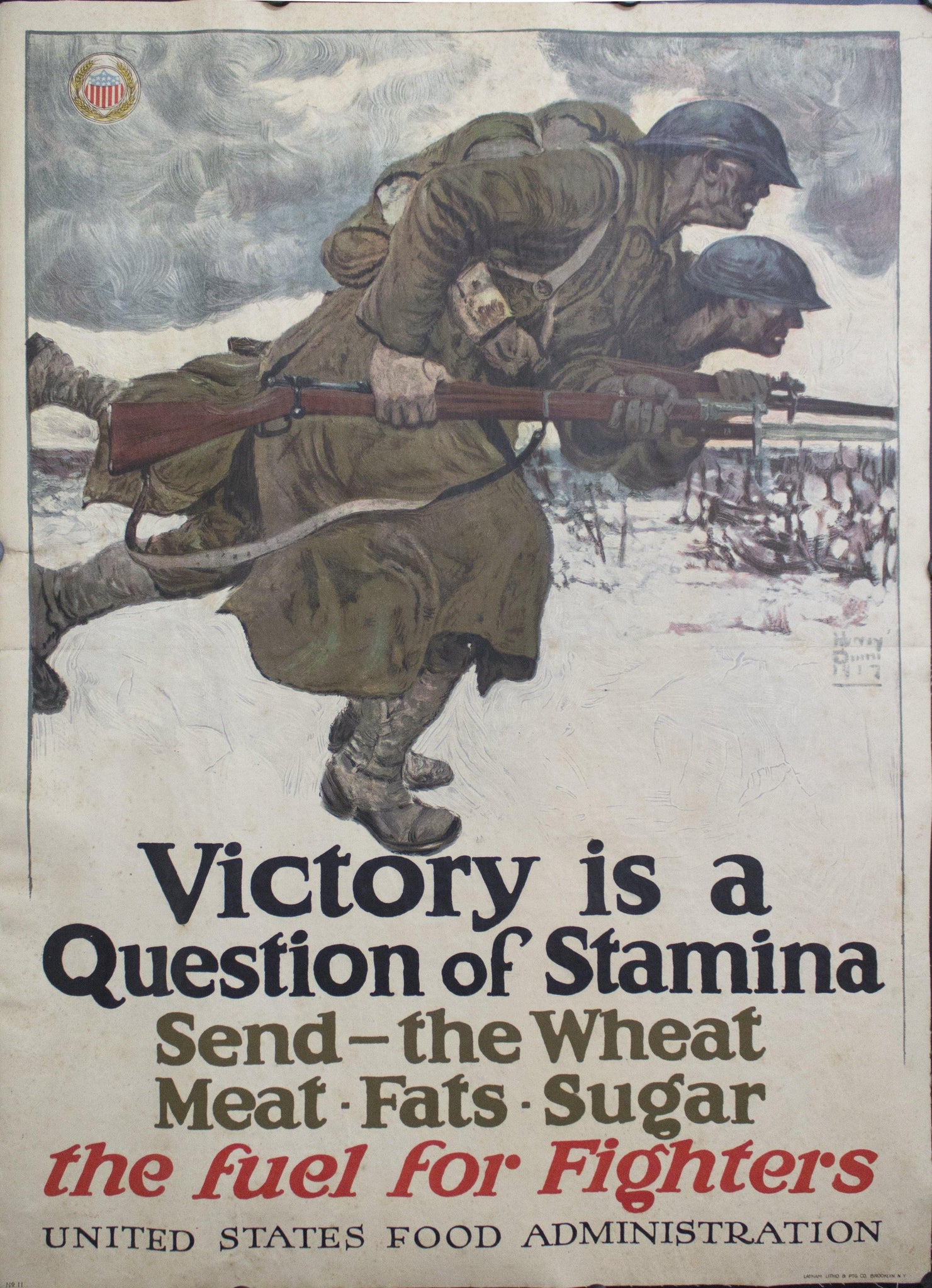 1917 Victory is a Question of Stamina | Send the Wheat Meat Fats Sugar | the fuel for Fighters - Golden Age Posters
