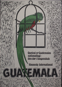 1979 Quetzal er Guatemalas nationalfugl | Amnesty International | Guatemala - Golden Age Posters