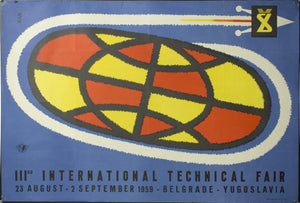1959 IIIrd International Technical Fair | Belgrade - Yugoslavia | Sputnik - Golden Age Posters