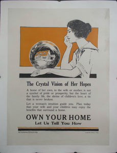 c. 1927 The Crystal Vision of Her Hopes | Own Your Home Let Us Tell You How - Golden Age Posters