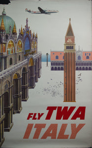 c. 1950 Fly TWA | Italy by David Klein - Golden Age Posters