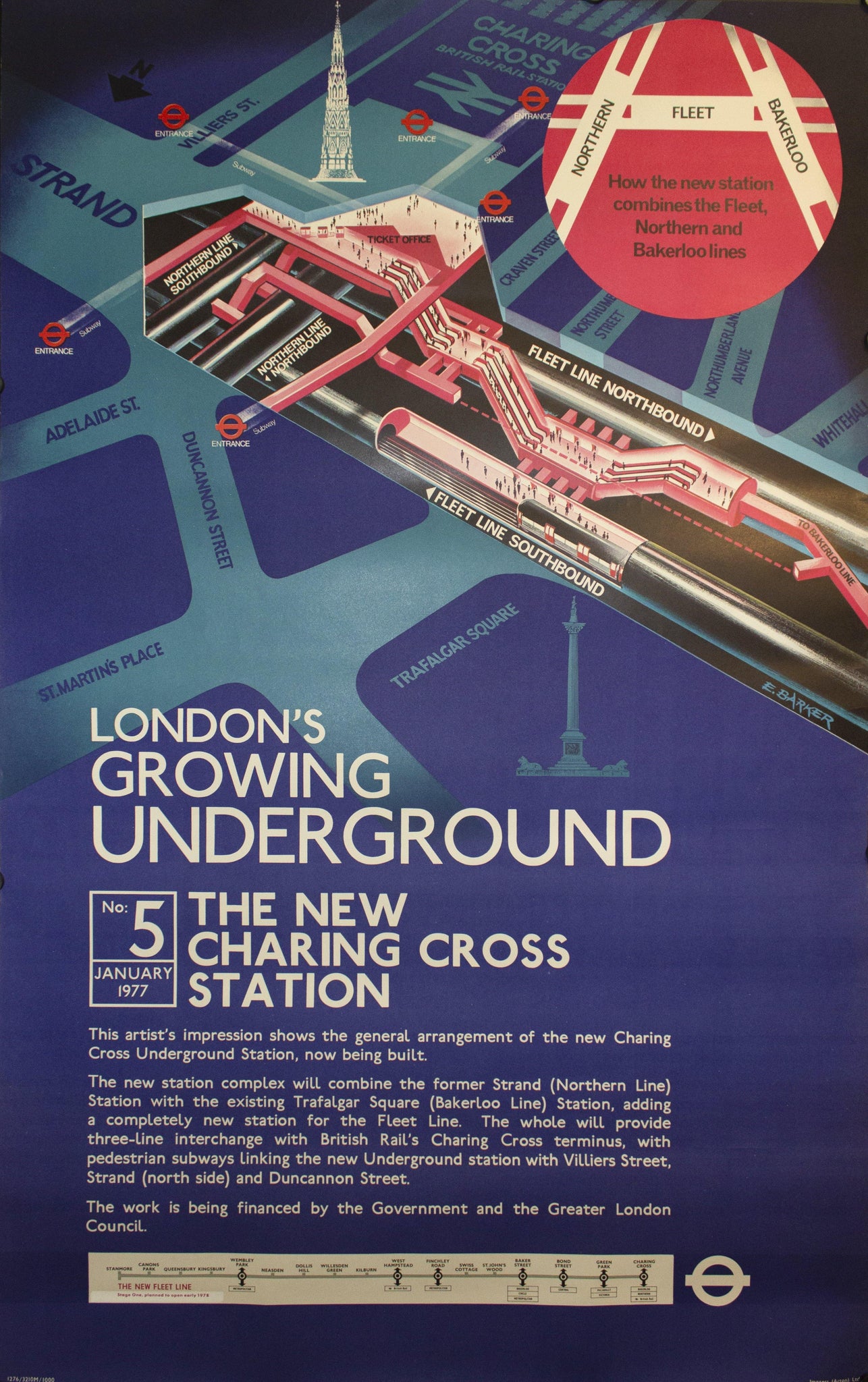 1976 London's Growing Underground by E Barker - Golden Age Posters