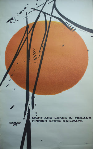 c. 1960 Light and Lakes in Finland | Finnish State Railways - Golden Age Posters