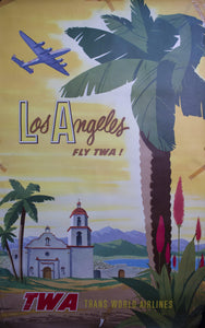 c. 1950s TWA Los Angeles by Bob Smith - Golden Age Posters