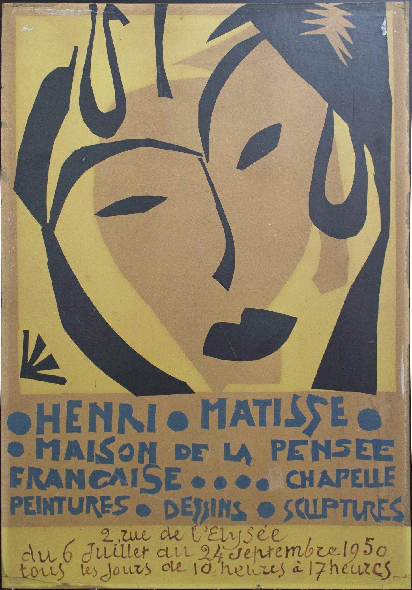 1950 Henri Matisse Maison de la Pensee Francaise…. Chapelle Peintures Dessins Sculptures - Golden Age Posters