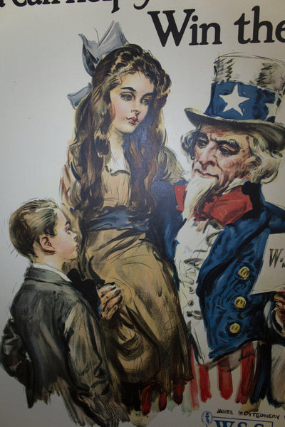 1917 Boys and Girls! You Can Help Your Uncle Sam Win the War | Buy War Savings Stamps - Golden Age Posters