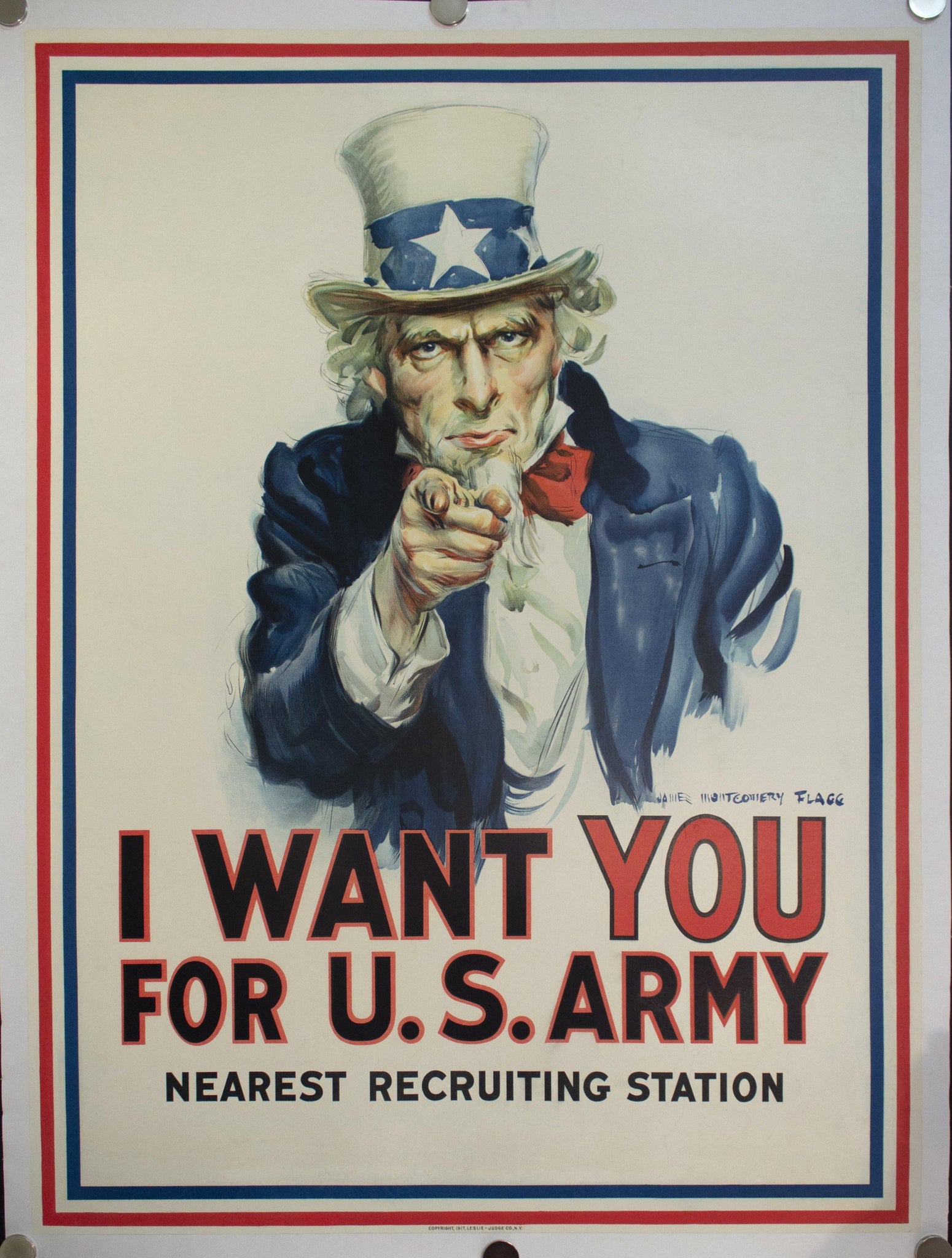 1917 Uncle Sam I Want You For U.S. Army James Montgomery Flagg - Golden Age Posters
