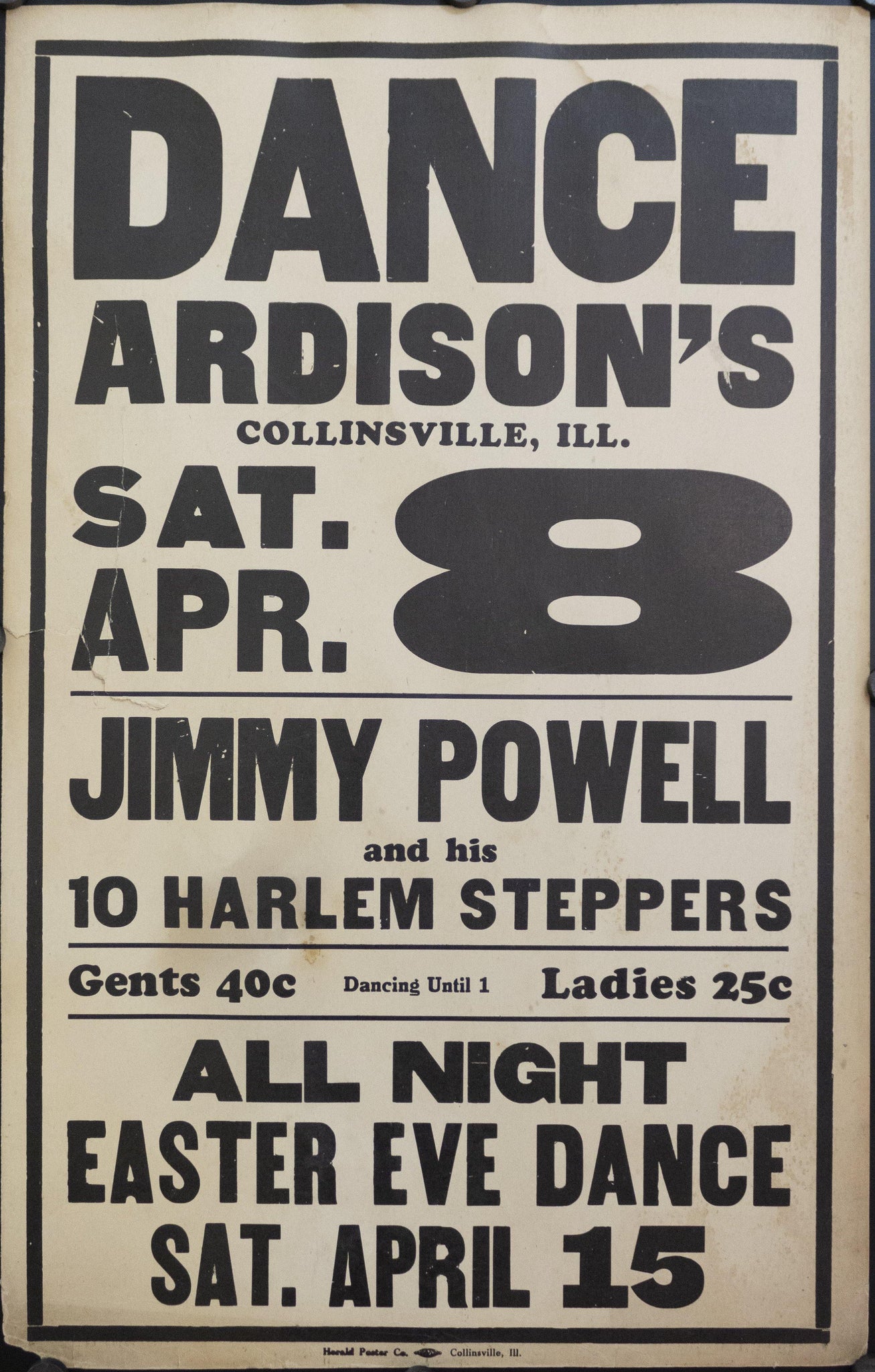 c. 1925 Dance Ardison's | Jimmy Powell and his 10 Harlem Steppers - Golden Age Posters