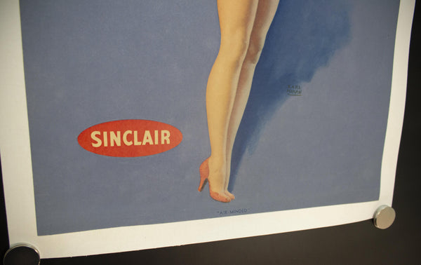 c.1950s "Air-Minded" by Earl Moran Pinup Girl Advertising Sinclair Oil - Golden Age Posters