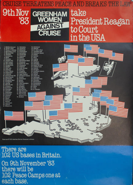 1983 Take President Reagan to Court in the USA | Greenham Women Against Cruise - Golden Age Posters