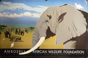 1988 Ambosell African Wildlife Foundation Art of Daniel Gilbert - Golden Age Posters