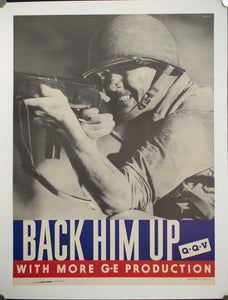 1943 Back Him Up With More GE Production - Golden Age Posters