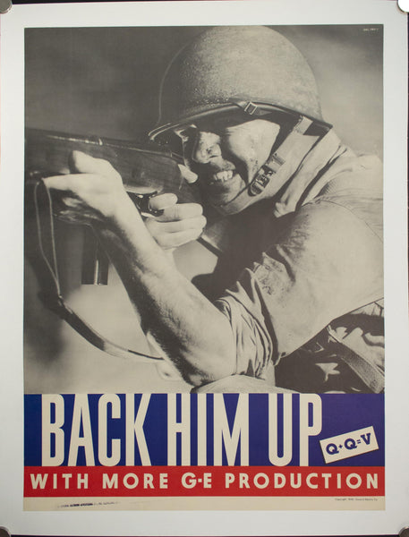 1943 Back Him Up With More GE Production - Golden Age Posters
